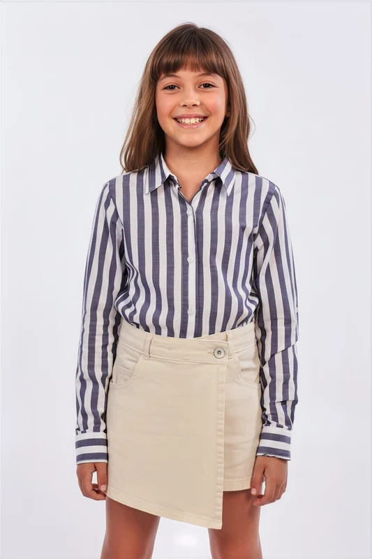 CAMISA ML REGULAR TRICOLINE 12393LI INFANTIL LISTRADO / 4A