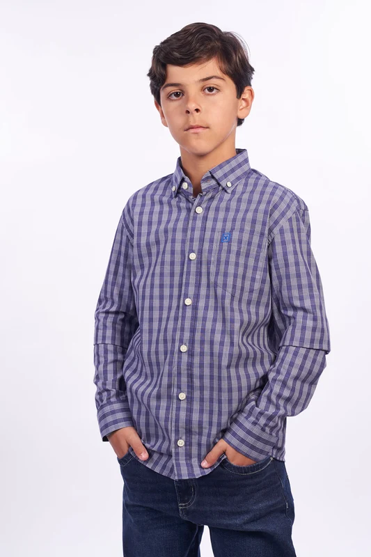 CAMISA ML REGULAR TRICOLINE 29515LI INFANTIL XADREZ / 14A