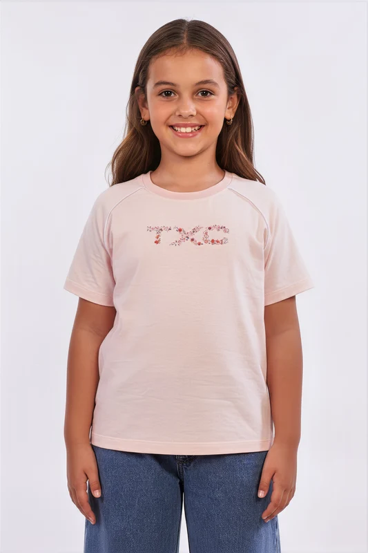 CAMISETA REGULAR MALHA 51331I INFANTIL ROSA CLARO / 6A