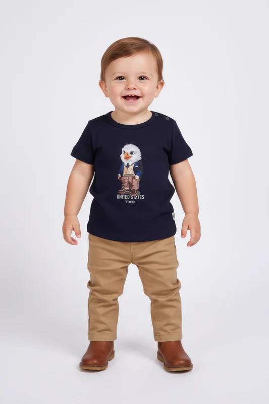 CAMISETA REGULAR FIO 30 195029I INFANTIL MARINHO / 6M