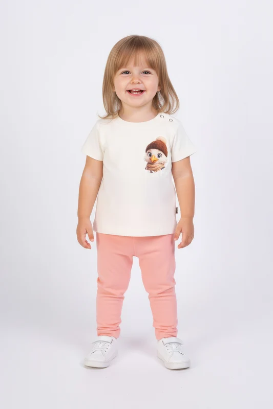 CAMISETA REGULAR FIO 30 51347FBY INFANTIL AREIA / 6M