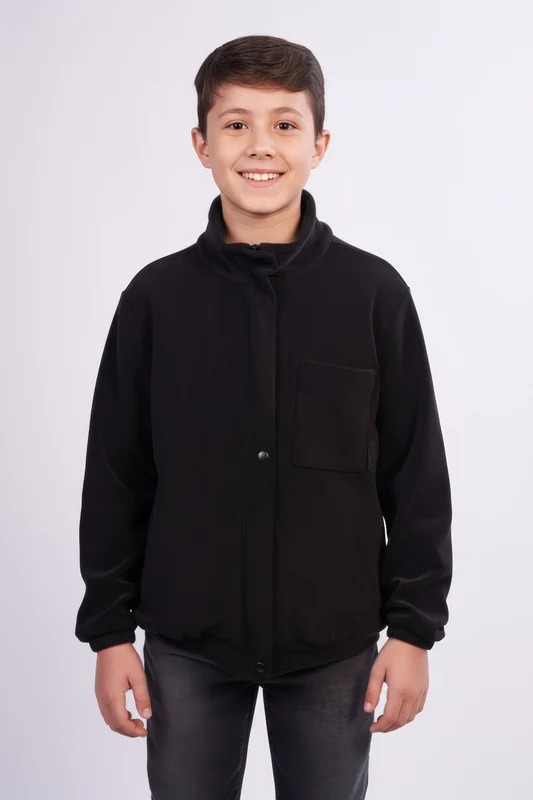 JAQUETA PUFFER MALHA TECH 7509I INFANTIL PRETO / 16A