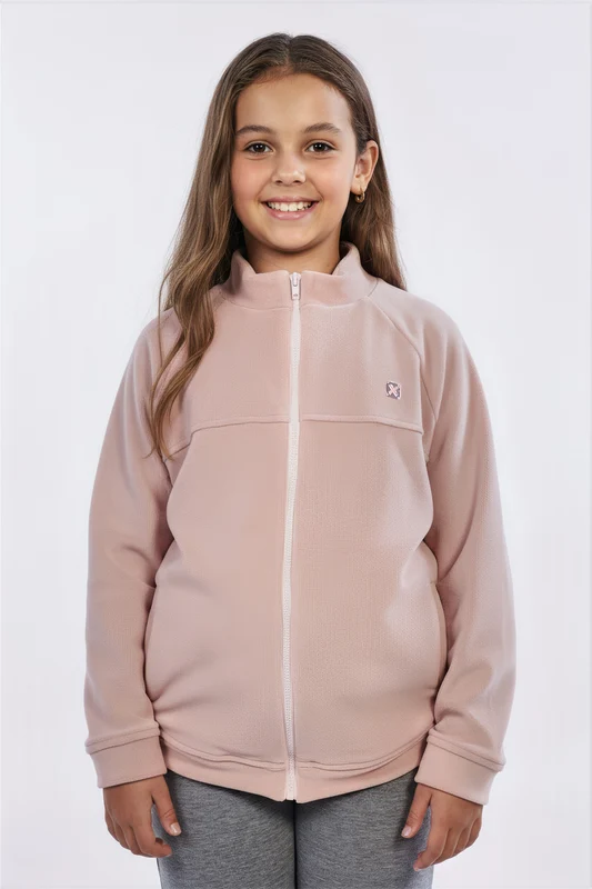 JAQUETA REGULAR MALHA TECH 7440I INFANTIL ROSA CLARO / 6A