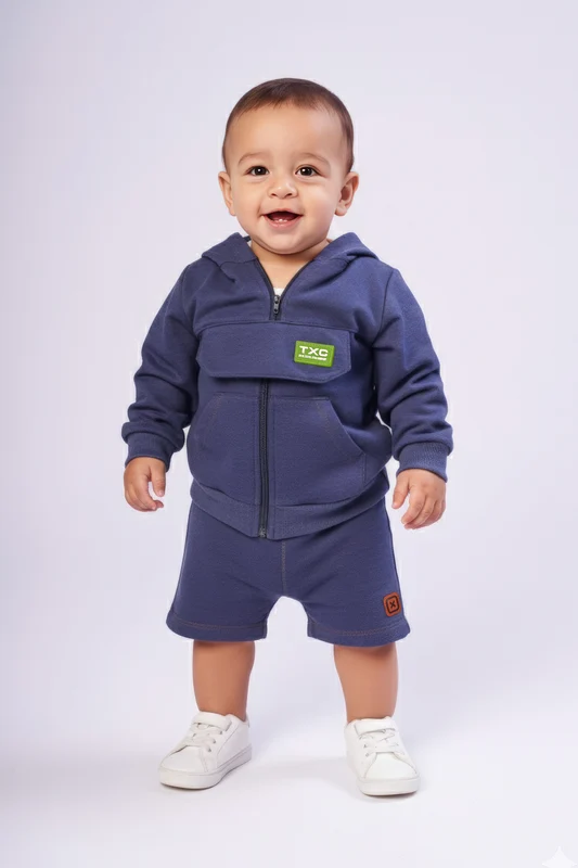 MOLETOM CAPUZ COM 3612I INFANTIL MARINHO / 9M