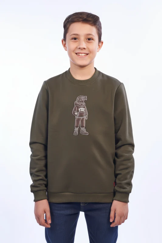 MOLETOM CAPUZ 3600I INFANTIL VERDE MILITAR / 12A