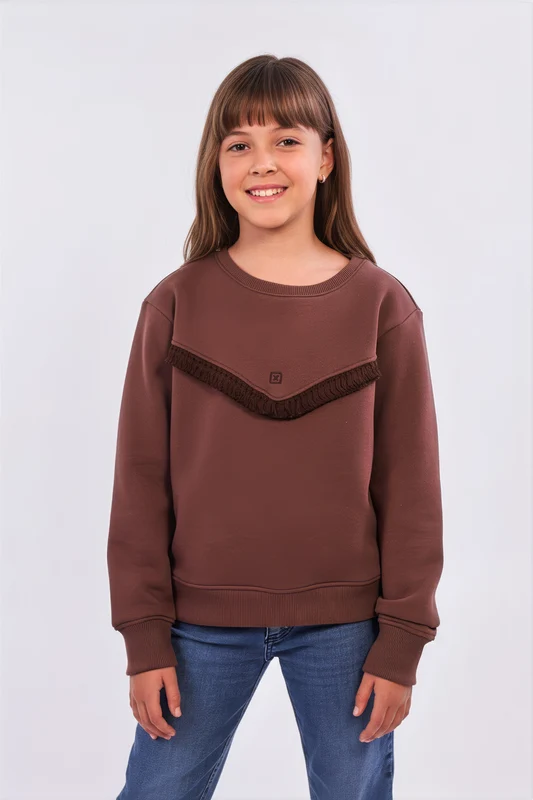 MOLETOM GOLA CARECA MALHA 9238I INFANTIL MARROM ESCURO / 8A