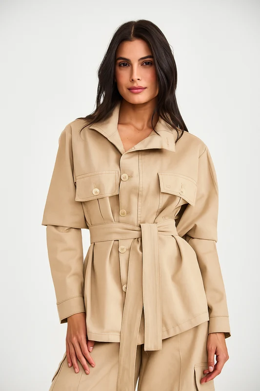 JAQUETA PARKA SARJA 7410 AREIA / P