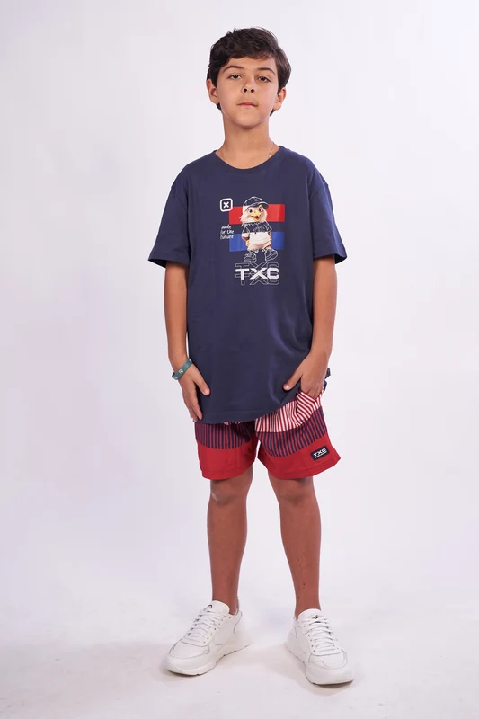 SHORT REGULAR TACTEL 8803I INFANTIL VERMELHO ESCURO / 12A