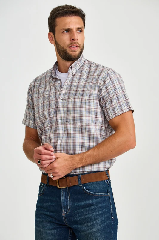 CAMISA MC REGULAR OXFORDINE 29504C XADREZ / GG
