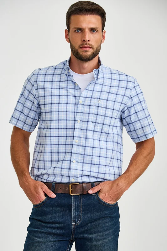CAMISA MC REGULAR FLAME 29520C XADREZ / GG