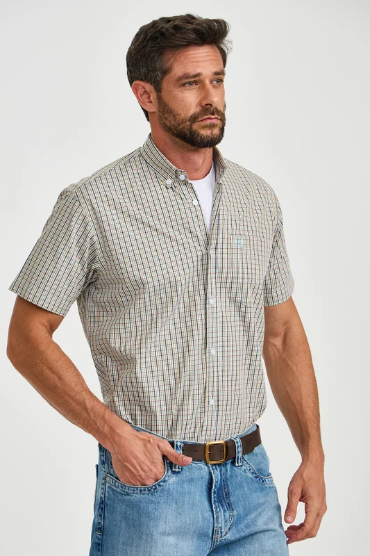CAMISA MC REGULAR TRICOLINE 29498C XADREZ / GG