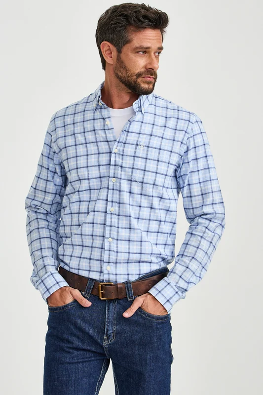 CAMISA ML REGULAR FLAME 29519L XADREZ / GG
