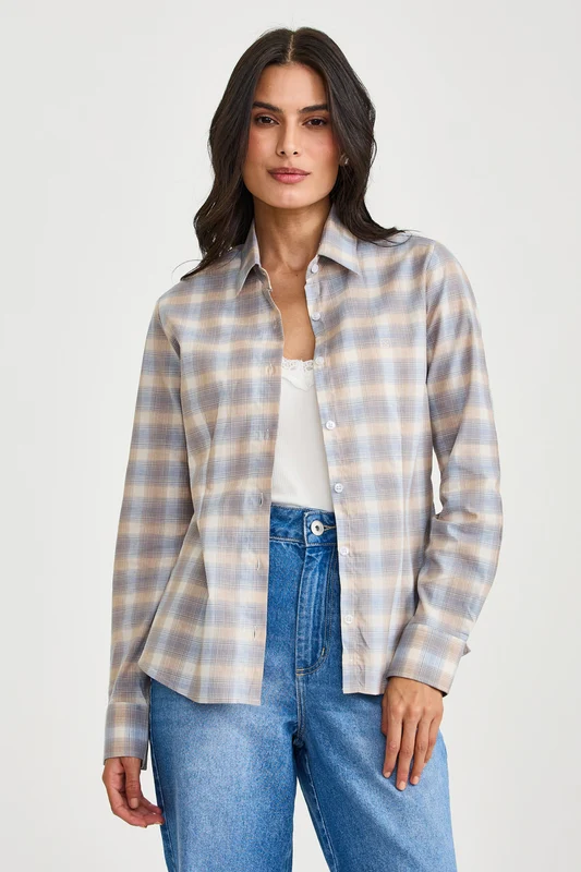 CAMISA ML SLIM VISCOLINHO 12396L XADREZ / P