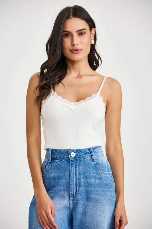 REGATA CANELADA 51352 BRANCO / G