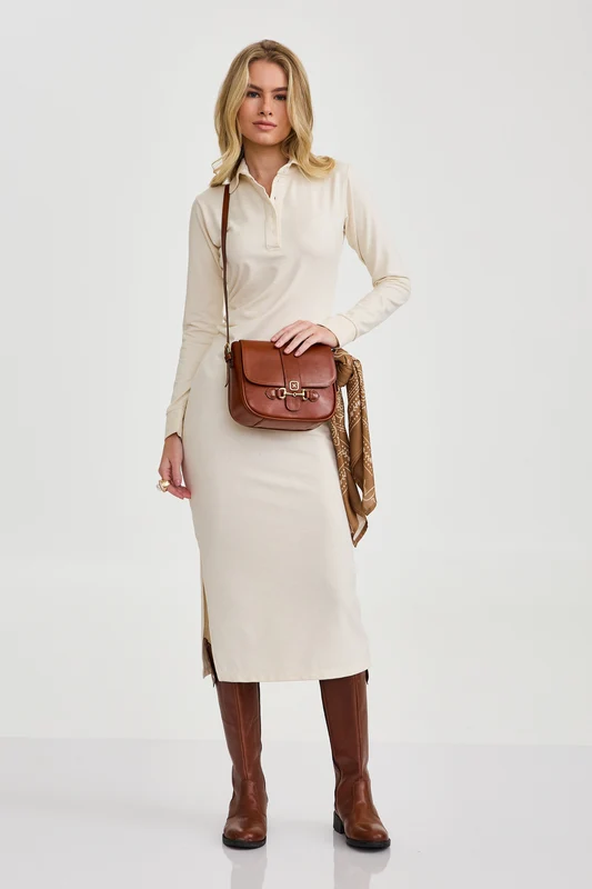 VESTIDO POLO MOLETINHO 40120V AREIA / G