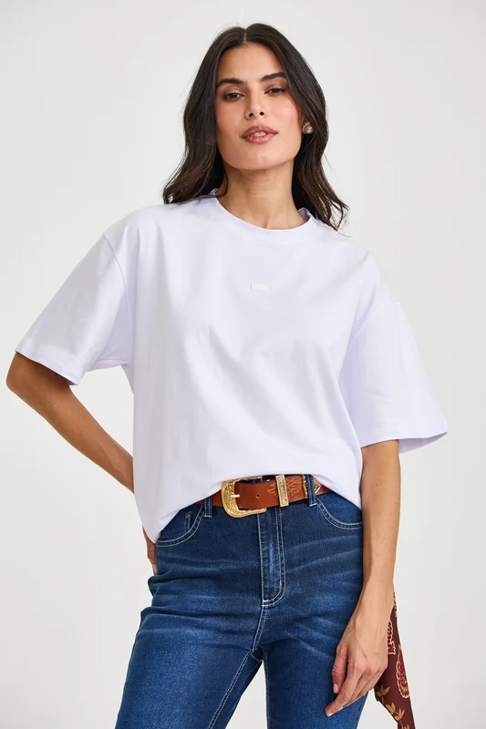 CAMISETA OVERSIZED MALHA 51448 BRANCO / G
