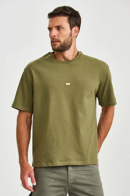CAMISETA OVERSIZED MALHAO 192987 VERDE MILITAR / M