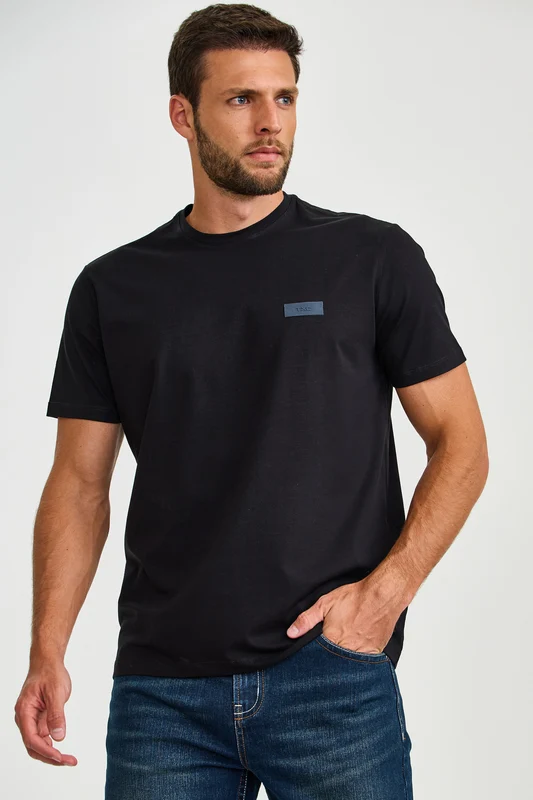 CAMISETA REGULAR MALHA MODAL 193003 PRETO / G