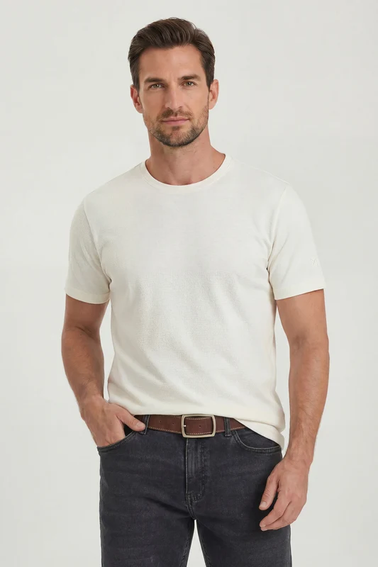 CAMISETA TEXTURA REGULAR 193005 OFF WHITE / G