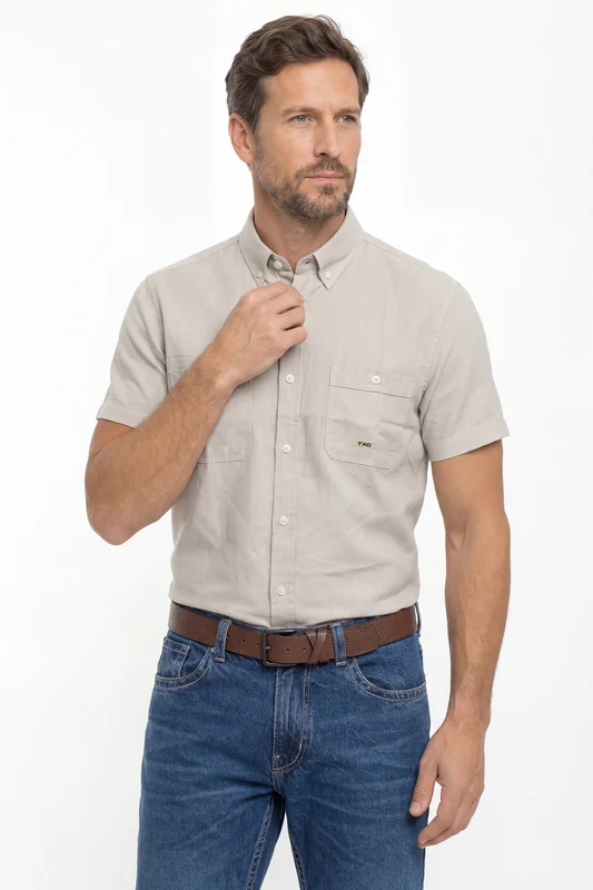 CAMISA MC WORKER OXFORDINE 29462C AREIA / M