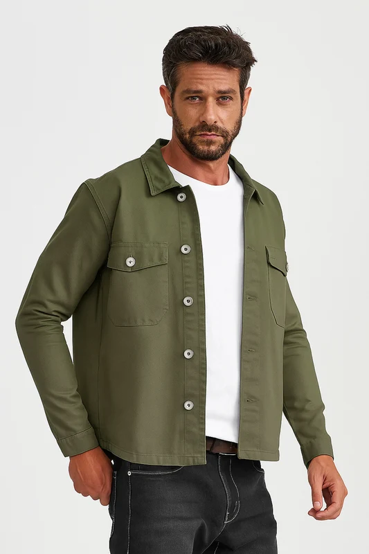 JAQUETA OVERSHIRT JEANS 7405 VERDE MILITAR / M