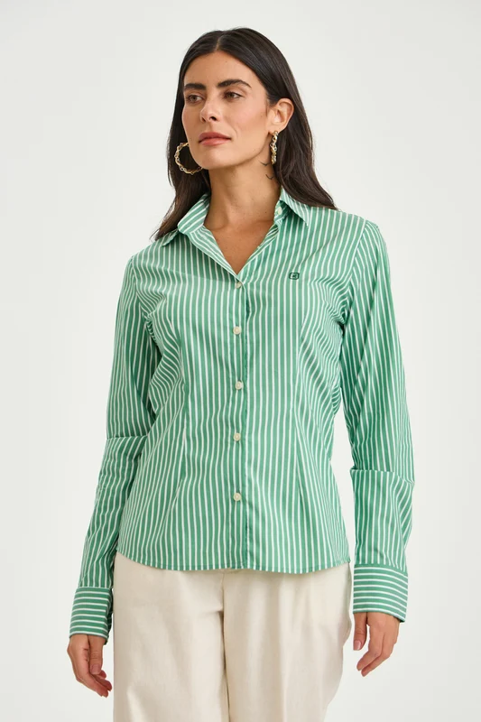 CAMISA ML SLIM TRICOLINE 12432L VERDE / M