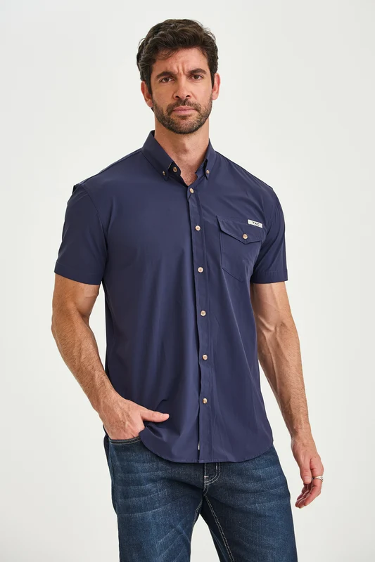 CAMISA MC REGULAR POLIAMIDA UV 29638C MARINHO / GG