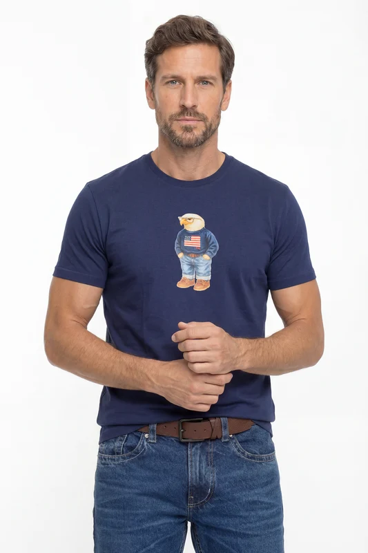 CAMISETA REGULAR DTF 193010 MARINHO / GG