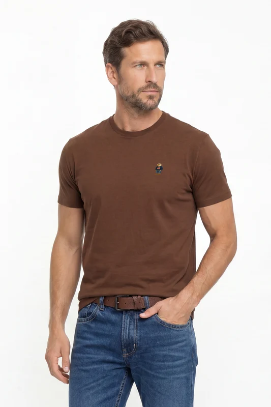 CAMISETA REGULAR DTF 193011 MARROM / P