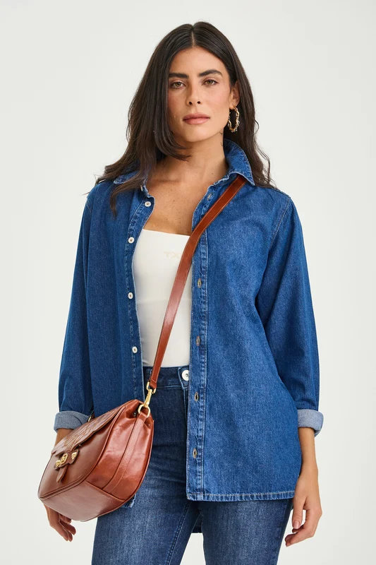 CAMISA ML REGULAR JEANS 12442L JEANS / GG