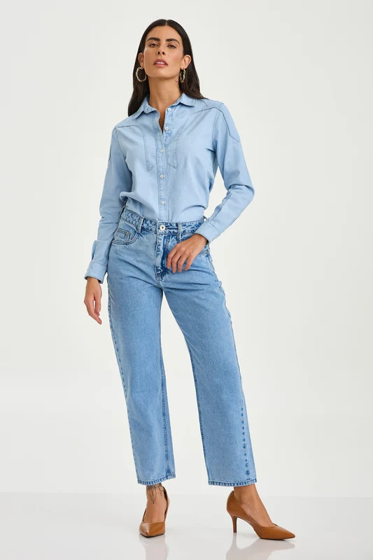 CALCA JEANS RETA 30285 JEANS / 38