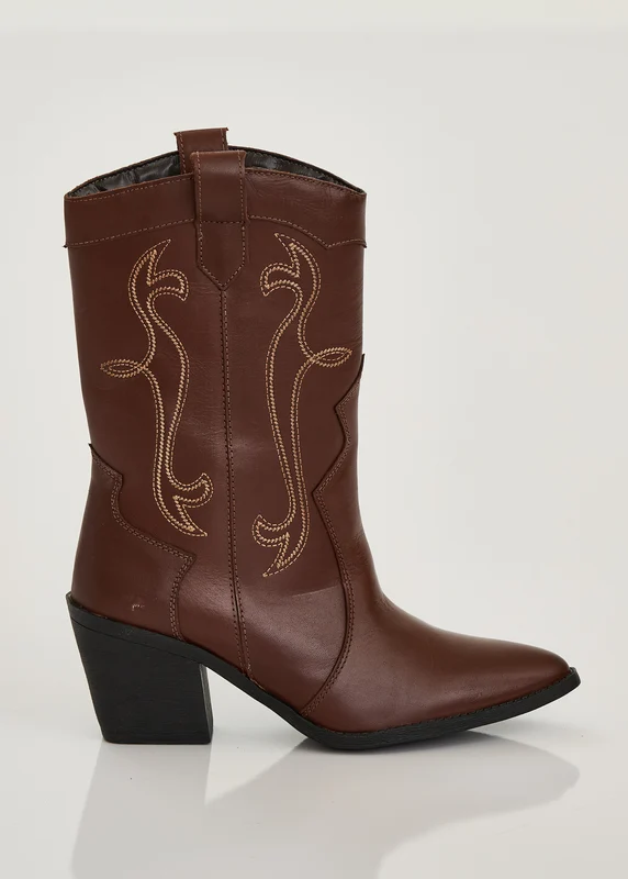 BOTA COURO 26248F MARROM / 34