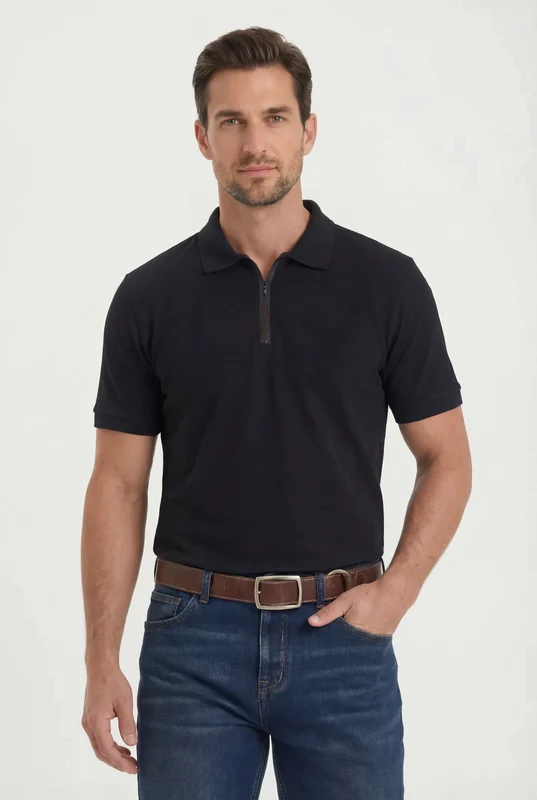 POLO PIQUET REGULAR 69189 PRETO / M