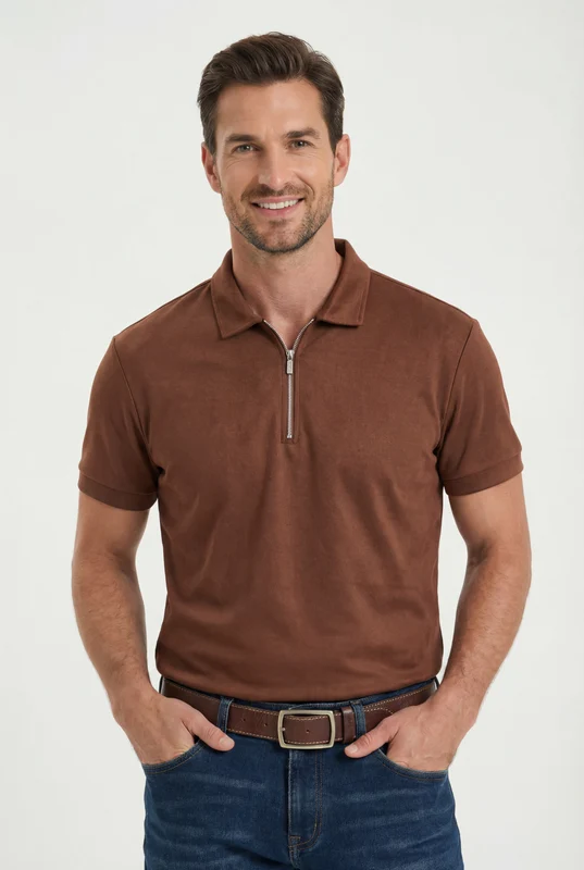 POLO SUEDINE REGULAR 69200 MARROM / P