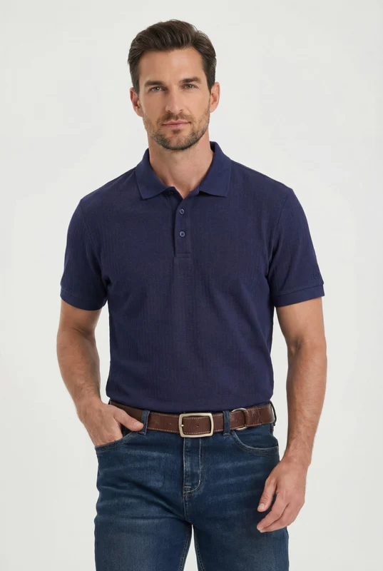 POLO REGULAR TEXTURA 69198 MARINHO / P