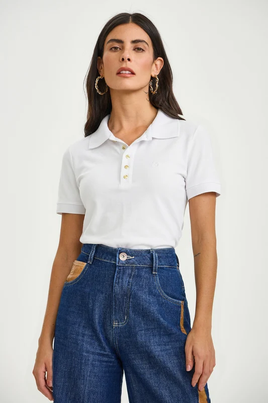 POLO SLIM MODAL 27398 BRANCO / P