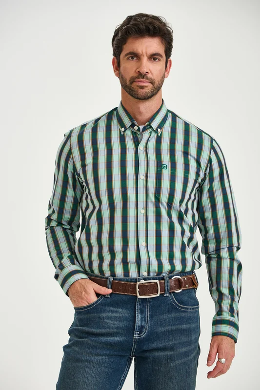 CAMISA ML TRICOLINE REGULAR 29645L XADREZ / M