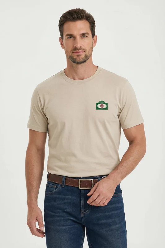 CAMISETA FIO 30 REGULAR 193029 AREIA / P