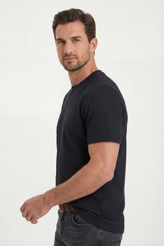 CAMISETA TEXTURA REGULAR 193005 PRETO / M