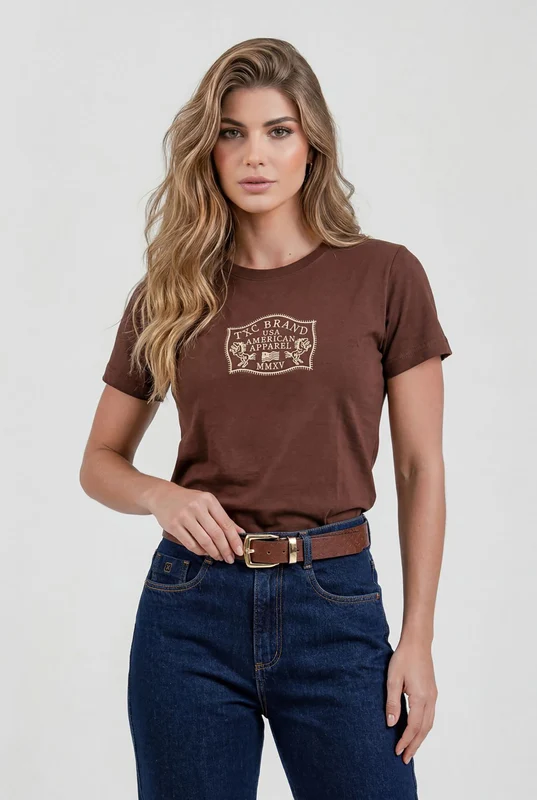 CAMISETA FIO 30 REGULAR 51519 MARROM / GG
