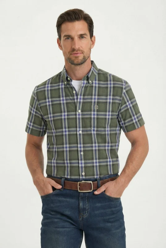 CAMISA MC REGULAR TRICOLINE 29737C XADREZ / GG