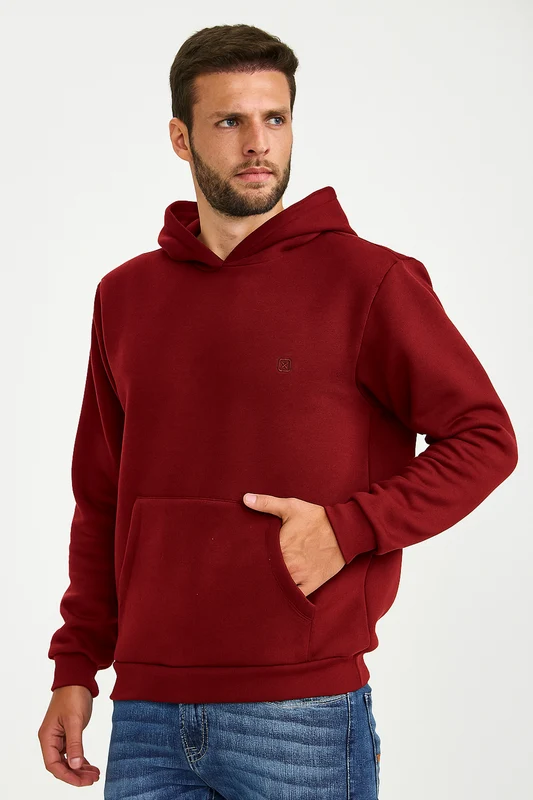 MOLETOM CAPUZ 3491 BORDO / P