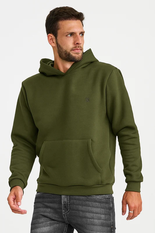 MOLETOM CAPUZ 3491 VERDE MILITAR / GG