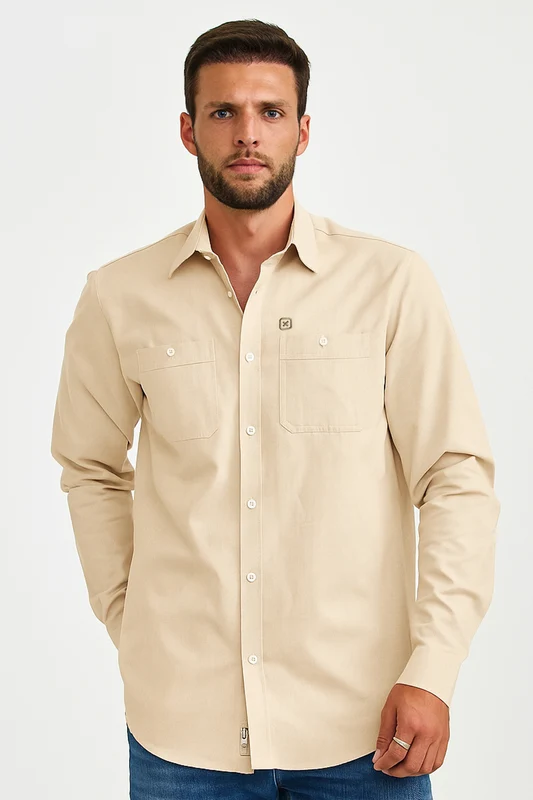 CAMISA ML WORKER OXFORDINE 29461L AREIA / G