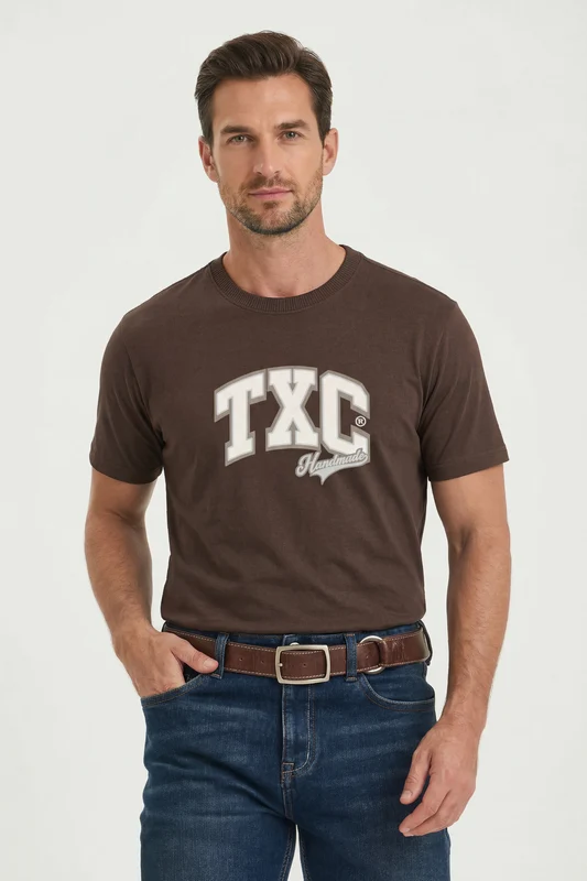 CAMISETA FIO 30 REGULAR 193089 MARROM / GG