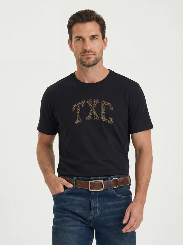 CAMISETA FIO 30 REGULAR 193083 PRETO / M