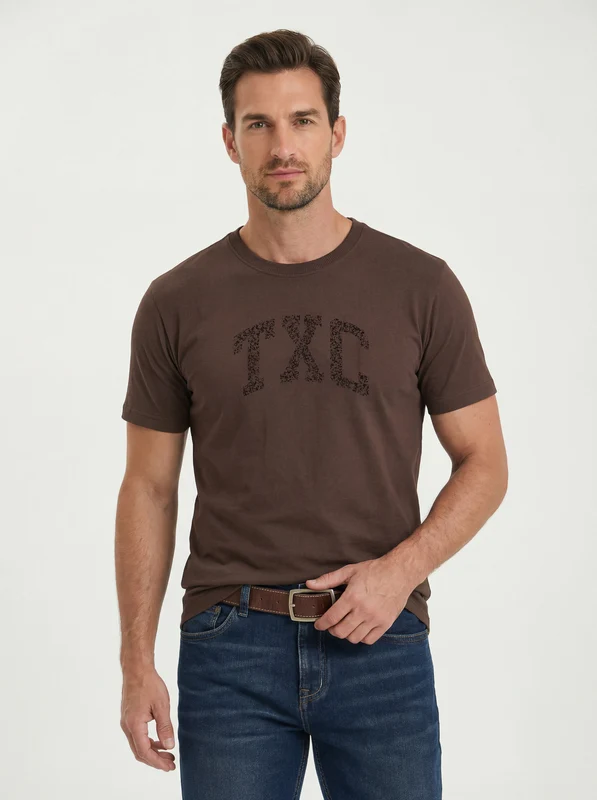 CAMISETA FIO 30 REGULAR 193083 MARROM / M