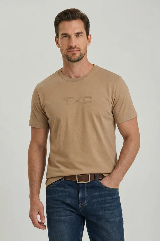 CAMISETA FIO 30 REGULAR 193093 MARROM / G