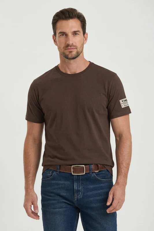CAMISETA FIO 30 REGULAR 193092 MARROM / G