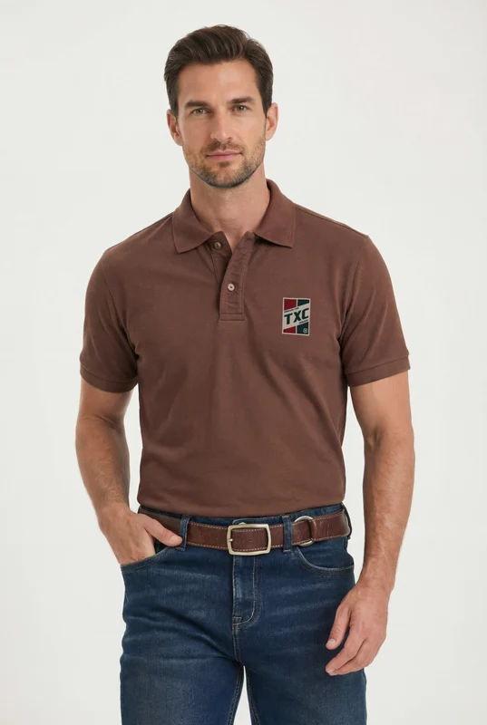 POLO REGULAR PIQUET 69256 MARROM / G
